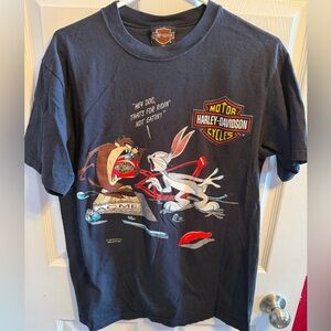 90’s Harley-Davidson Black Bugs Bunny & Taz T-shirt.